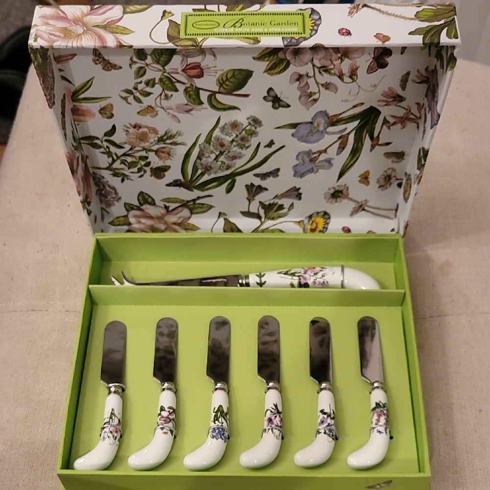 Portmeirion | Botanic Garden | Cheese Knife & 6 Spreaders